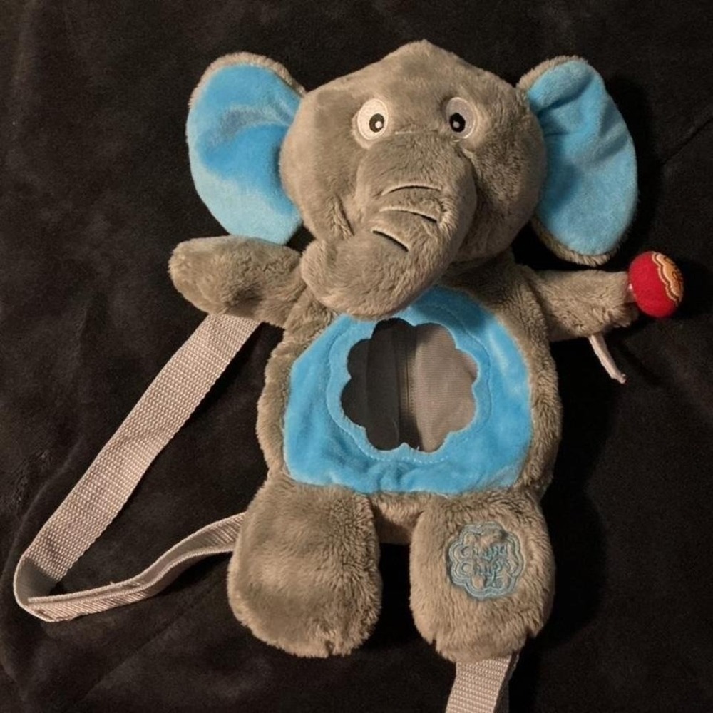 Chupa Chups Elephant Plush Backpack with Vinly Tummy in Gray‎